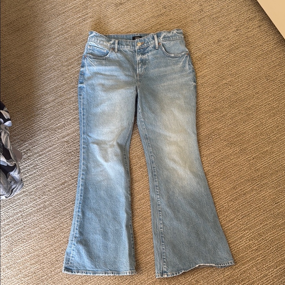 Express Light Blue Wide Leg Jeans